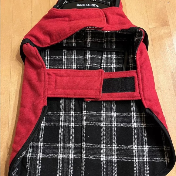 Dog lover SET Eddie Bauer Classic Dark Red Vest/Flannel LINED+bandanna+Book SzL - Picture 9 of 16